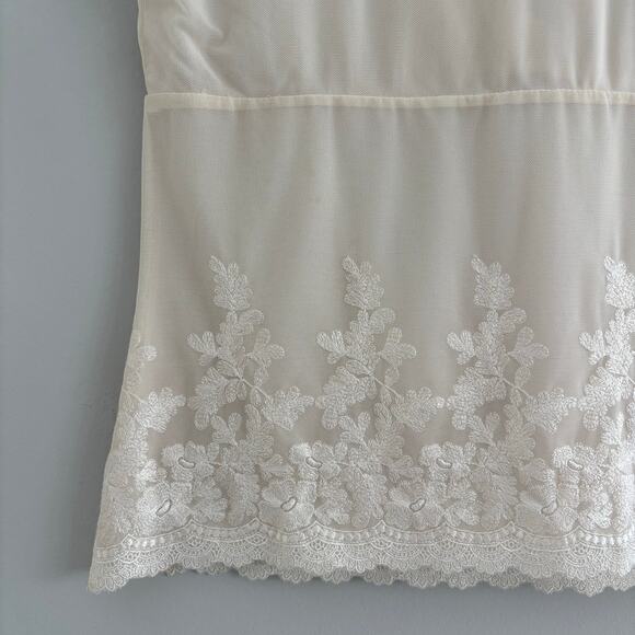 Vintage Talbots Petite Lightweight Stretch Nylon Mesh Tank Top Lace Lined Size P - Picture 7 of 10